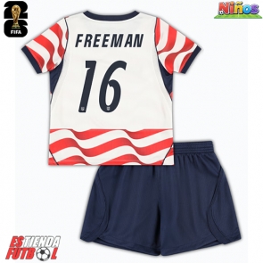 Estados Unidos Alex Freeman #16 Primera Equipación Niños Mundial 2026 Manga Corta (+ Pantalones cortos)